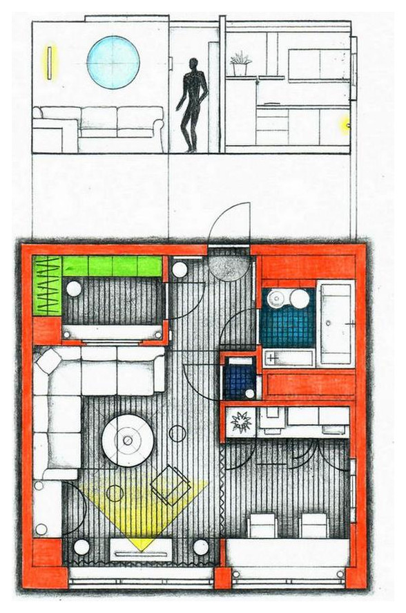 Обложка проекта: Студия на Новом Арбате - проект 2008 года;