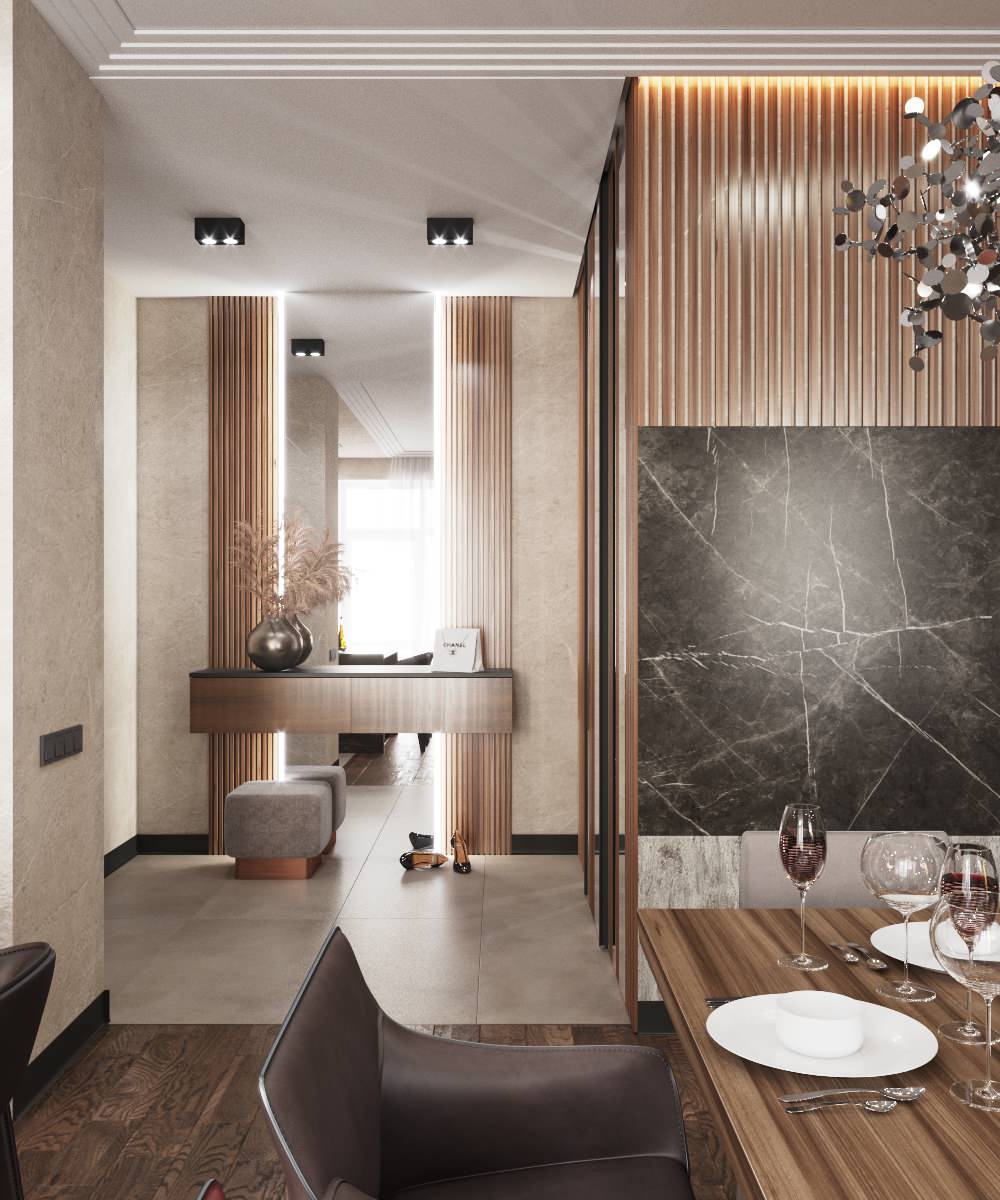 Прихожая с гардеробной в ЖК "Бульварный переулок"