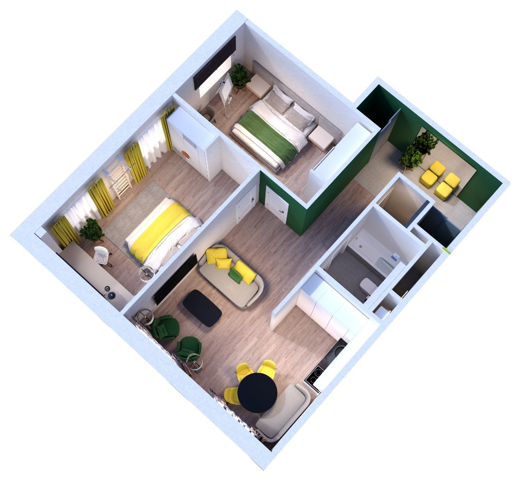 Поиск планировки: «Евротрешка» 75 кв.м под сдачу