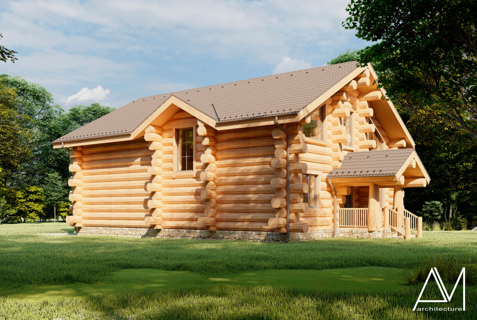 Дом из бревна ручной рубки