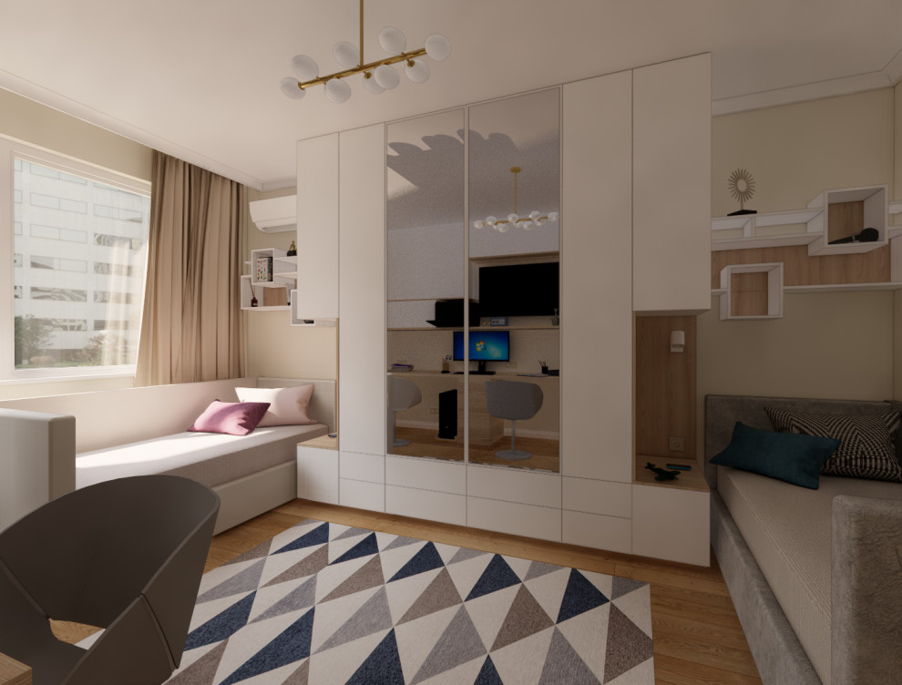 Проект спальни комнаты и детской в г.Мытищи