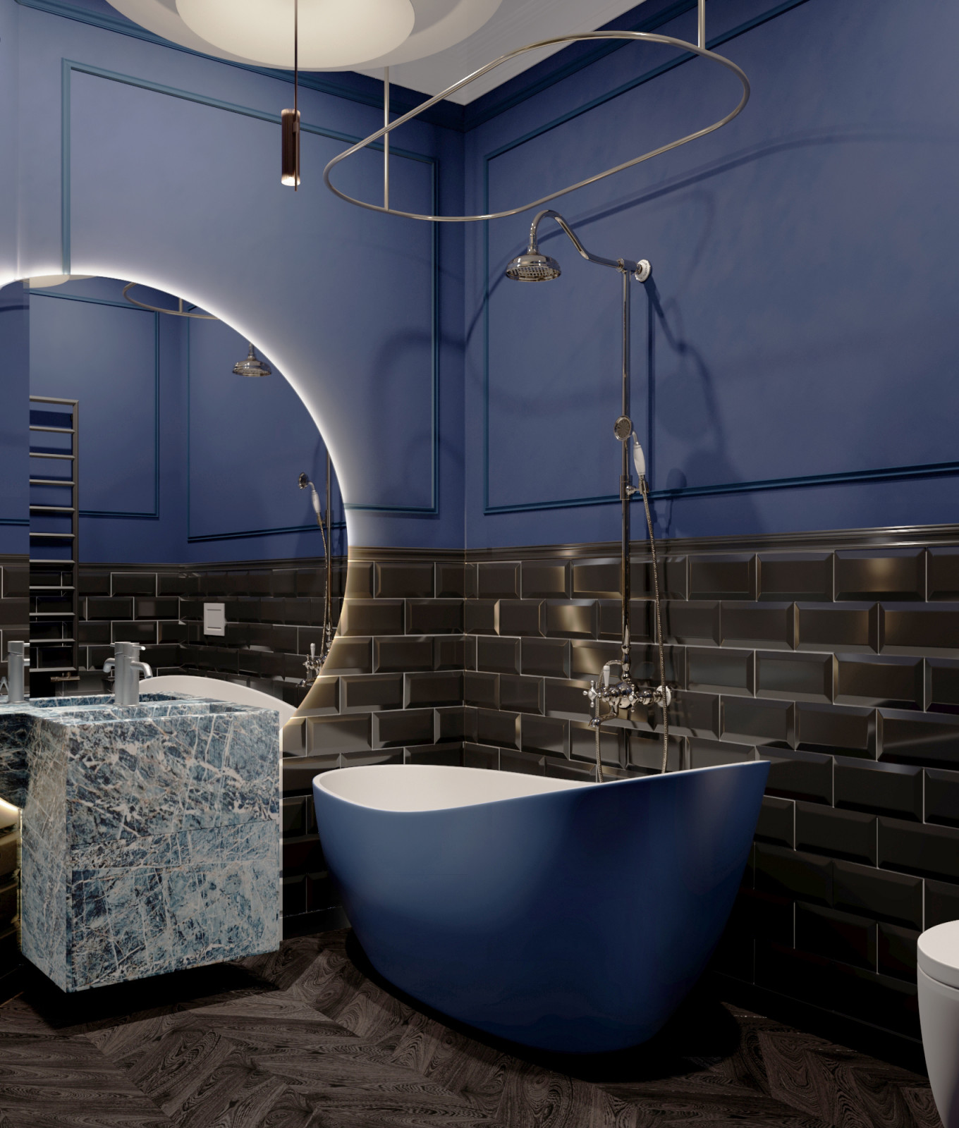 Темная ванная комната