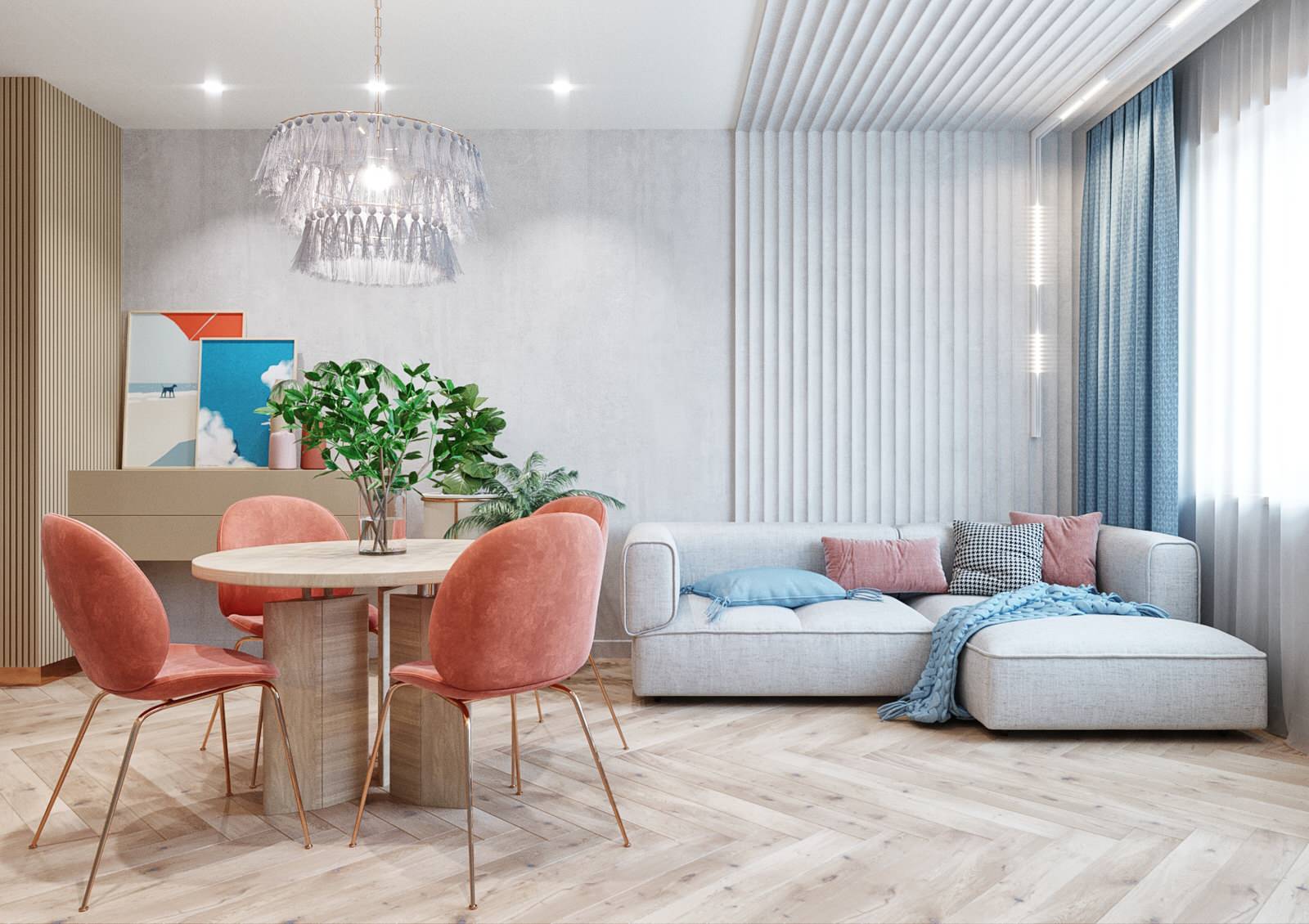 Двухкомнатная квартира 45 кв. м. в современном стиле