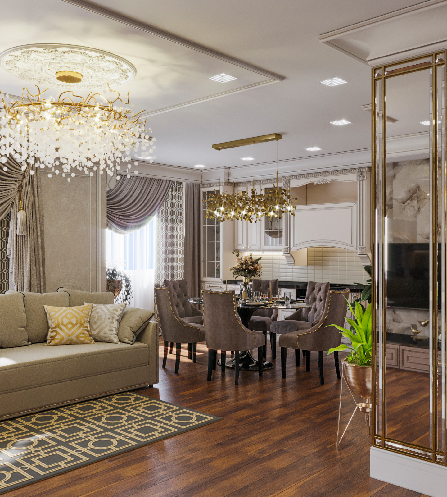 Обложка проекта: "Нарядная" квартира на Кубанской Набережной