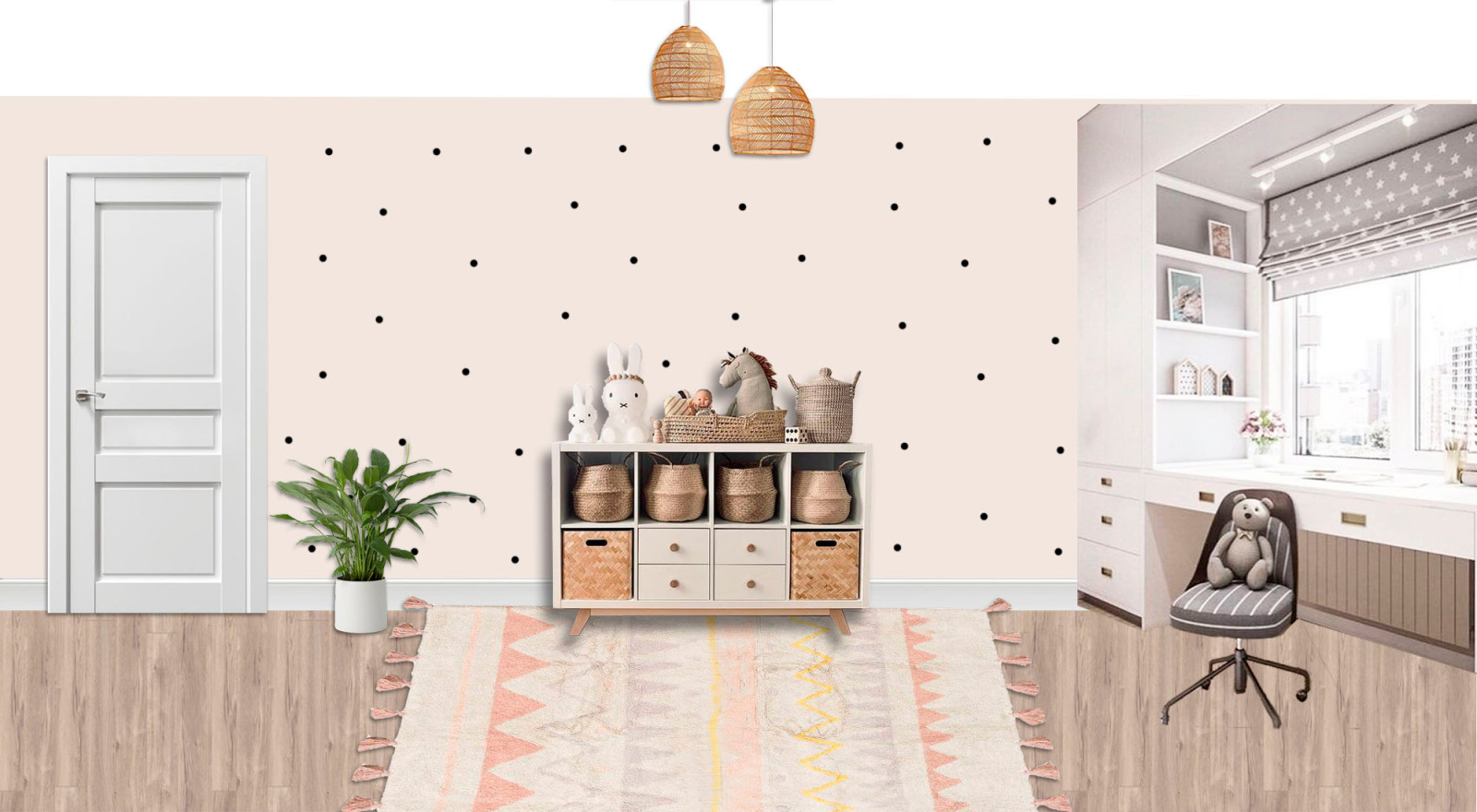 Эскизный проект (коллажи) детская для красивой малышки