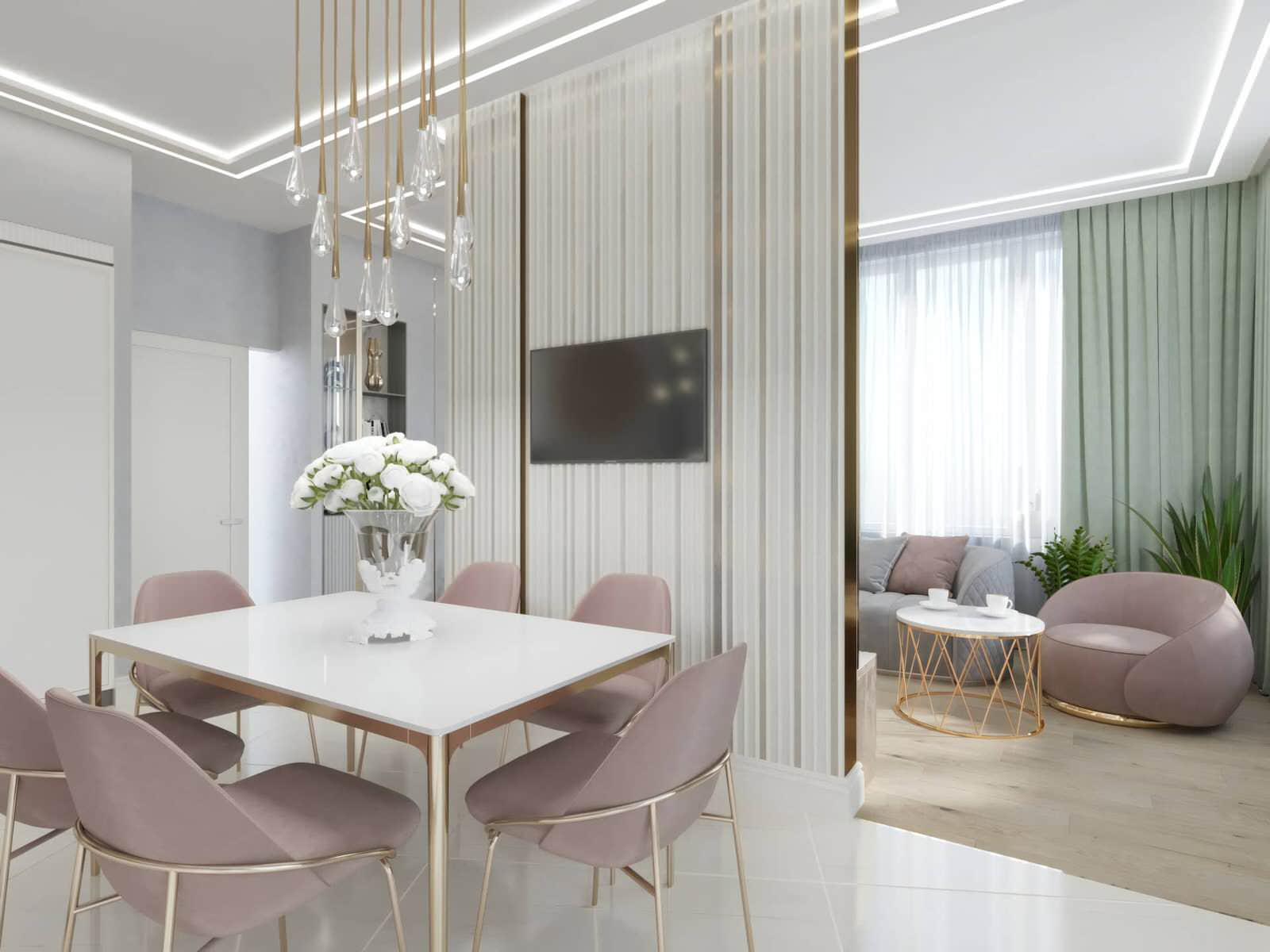 Дизайн и ремонт квартиры на Золоторожском Валу — Золотой акцент