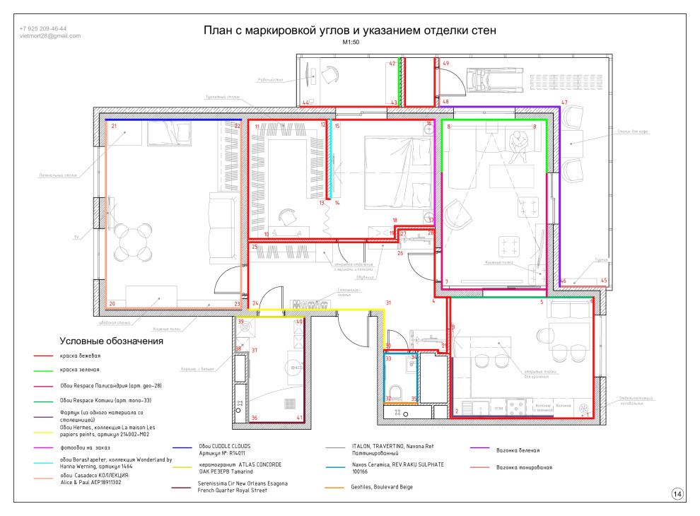 План отделки стен: примеры