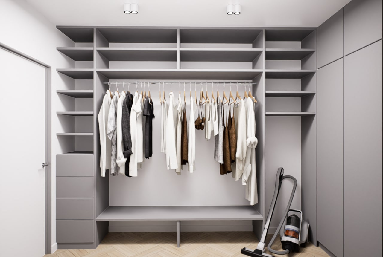 Проект интерьера квартиры со спальней-нишей