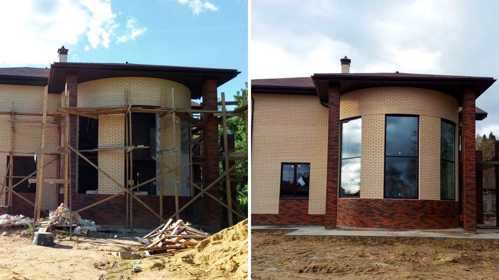 Обложка проекта: Комбинация профиля ПВХ и стоечно-ригельной системы фасадного остекления