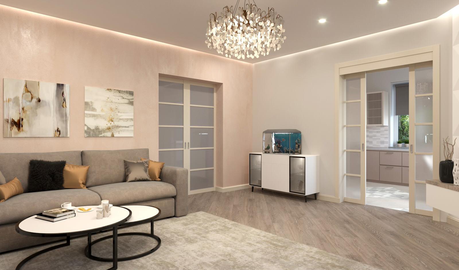 Кухня - гостиная в коттедже