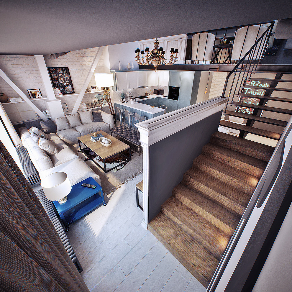 2-х этажная кваритра в лофте с элементами классики