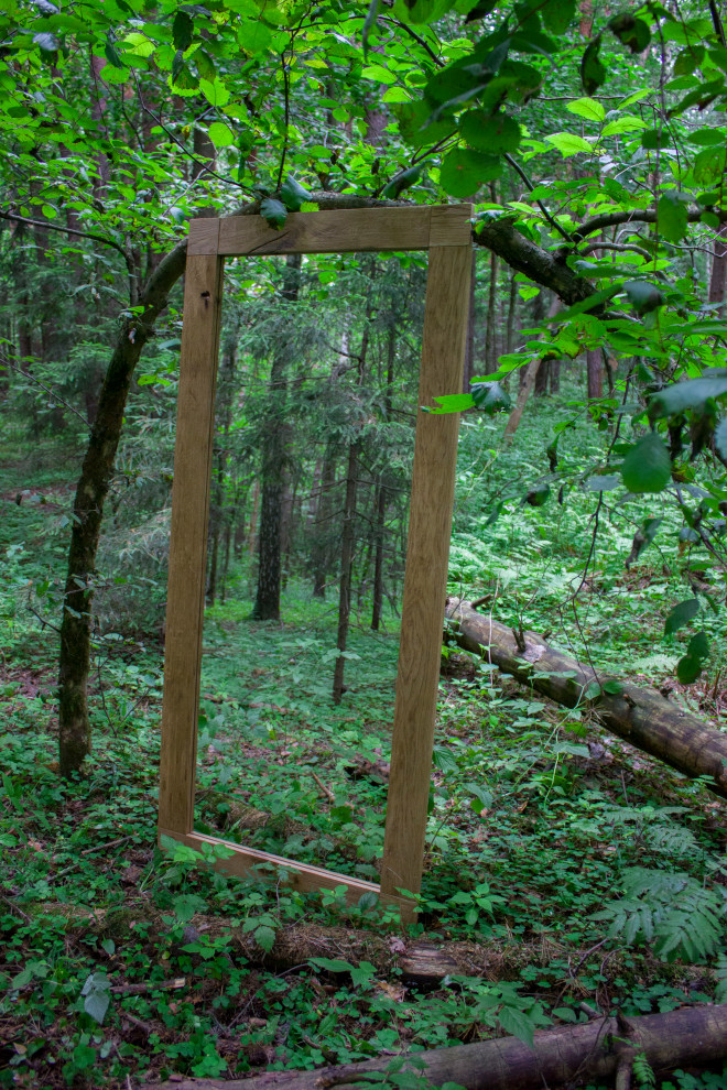 Лофтовое зеркало в дубовой раме