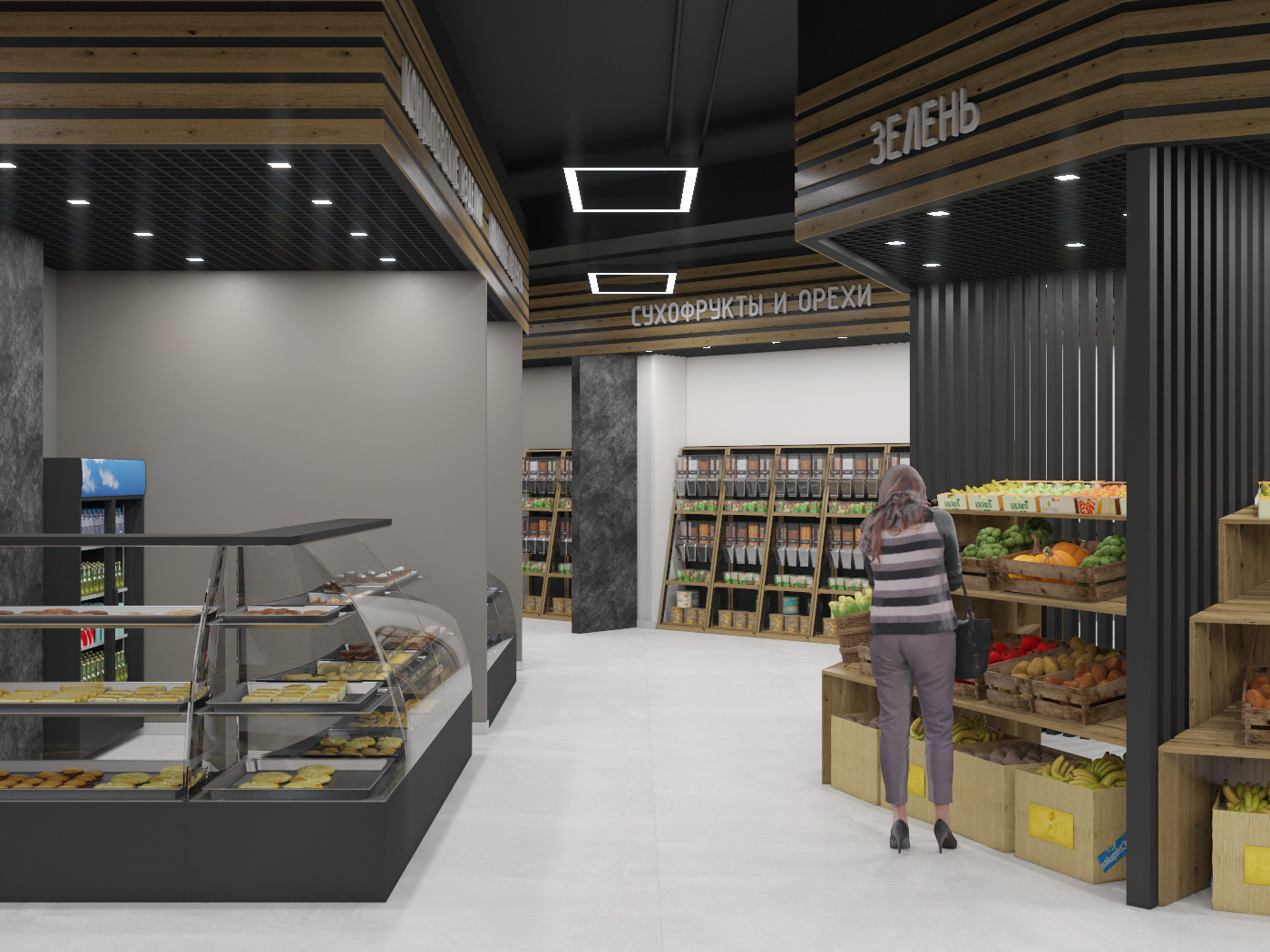 Дизайн-проект фермерского рынка в ТЦ Грис