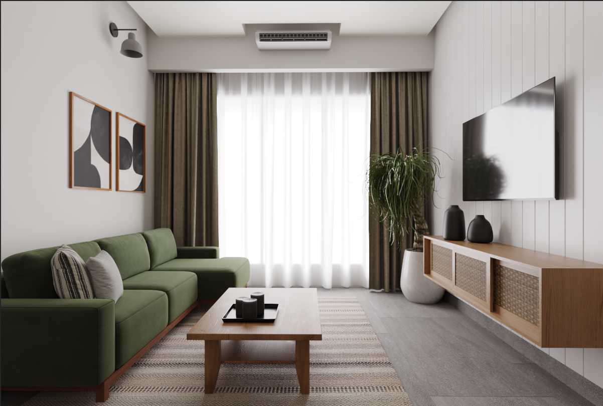 Визуализация гостиной. Работа выполнена в 3dmax + Corona Render