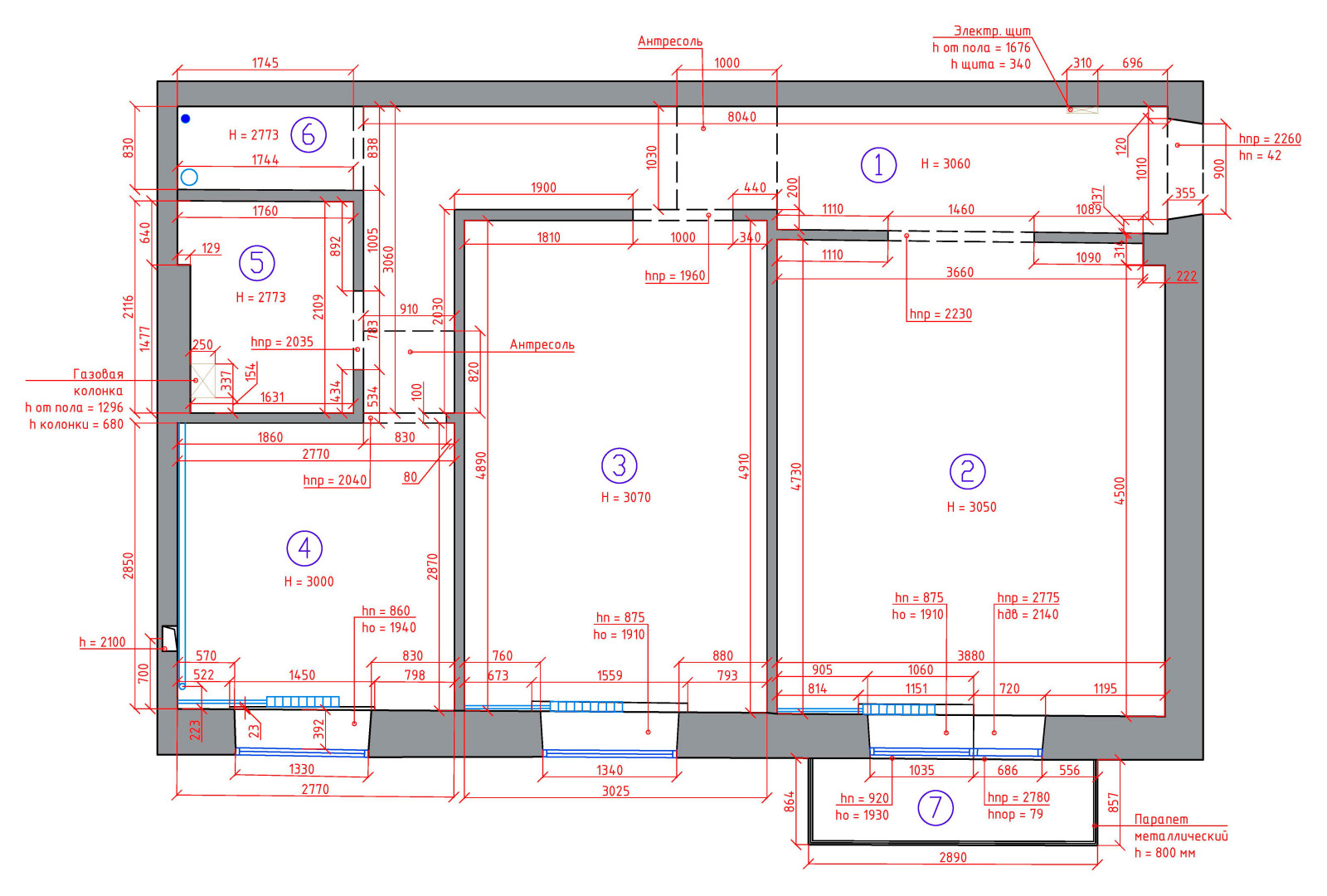 Обмерный план