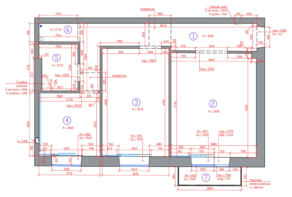 Обмерный план