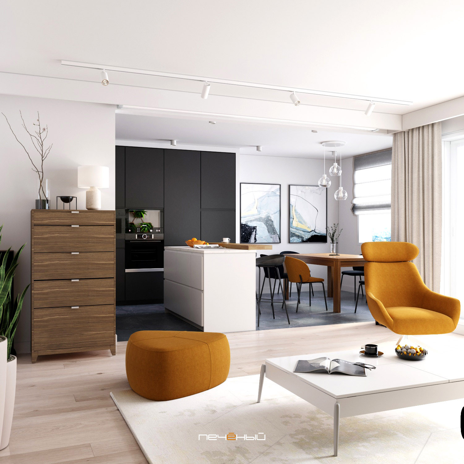 Квартира у Парижа с современным дизайном