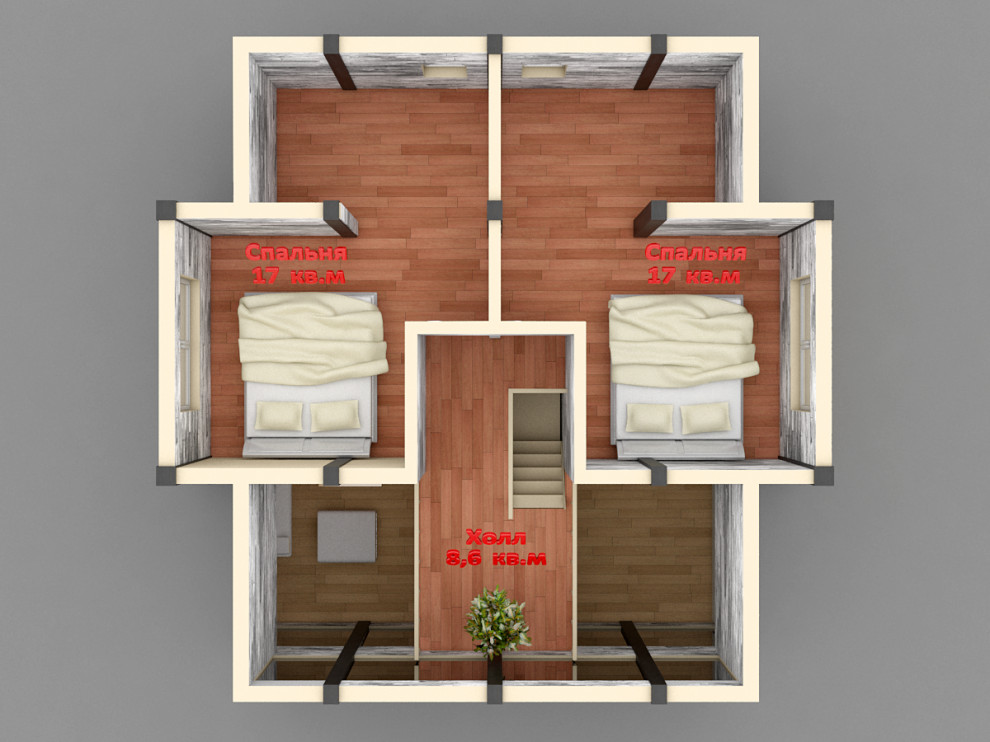 Один из наших готовых проектов фахверкового дома.