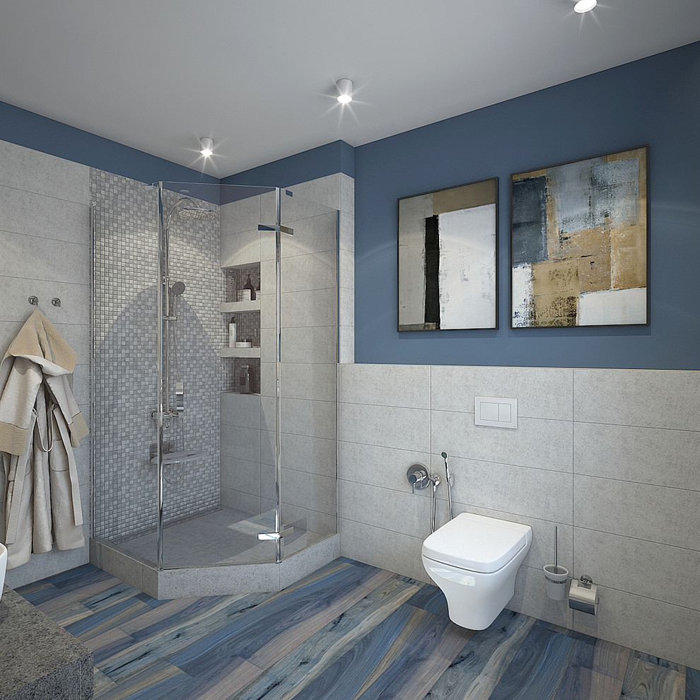 Дизайн-проект ванной комнаты в таунхаусе посёлок Озёрный