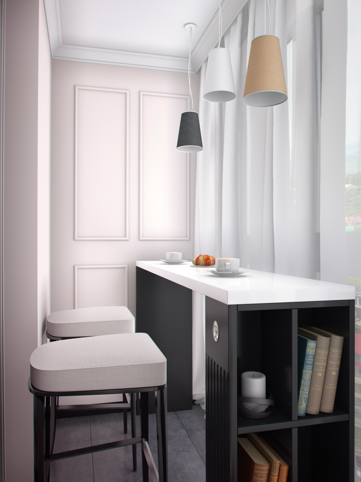 table on the balcony