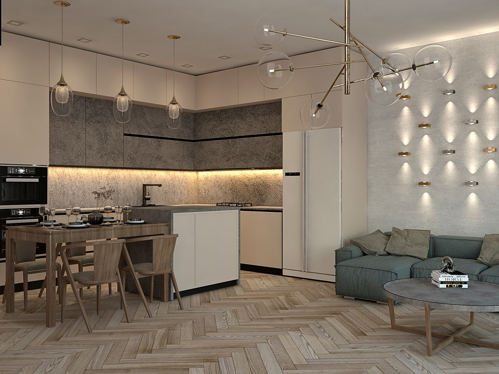 кухня-гостиная для молодой семьи