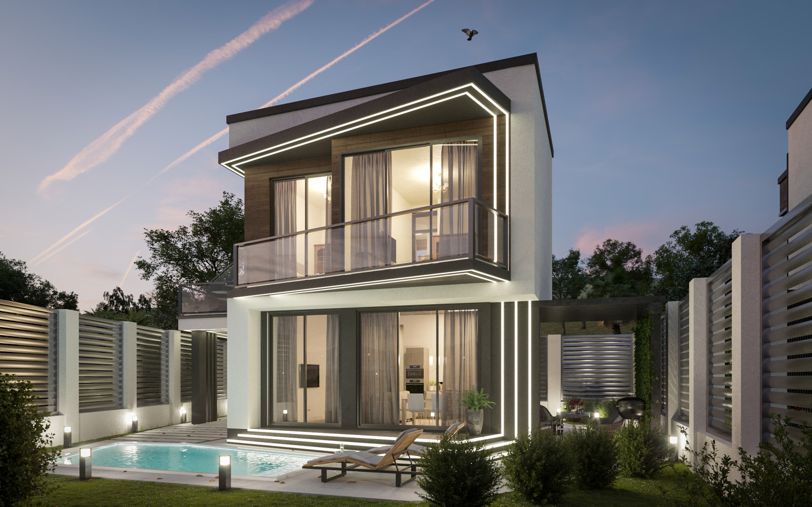 2 дома в стиле Райта