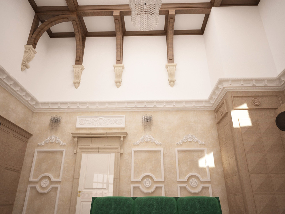 Дизайн-проект интерьеров гостинной и кухни особняка Шато