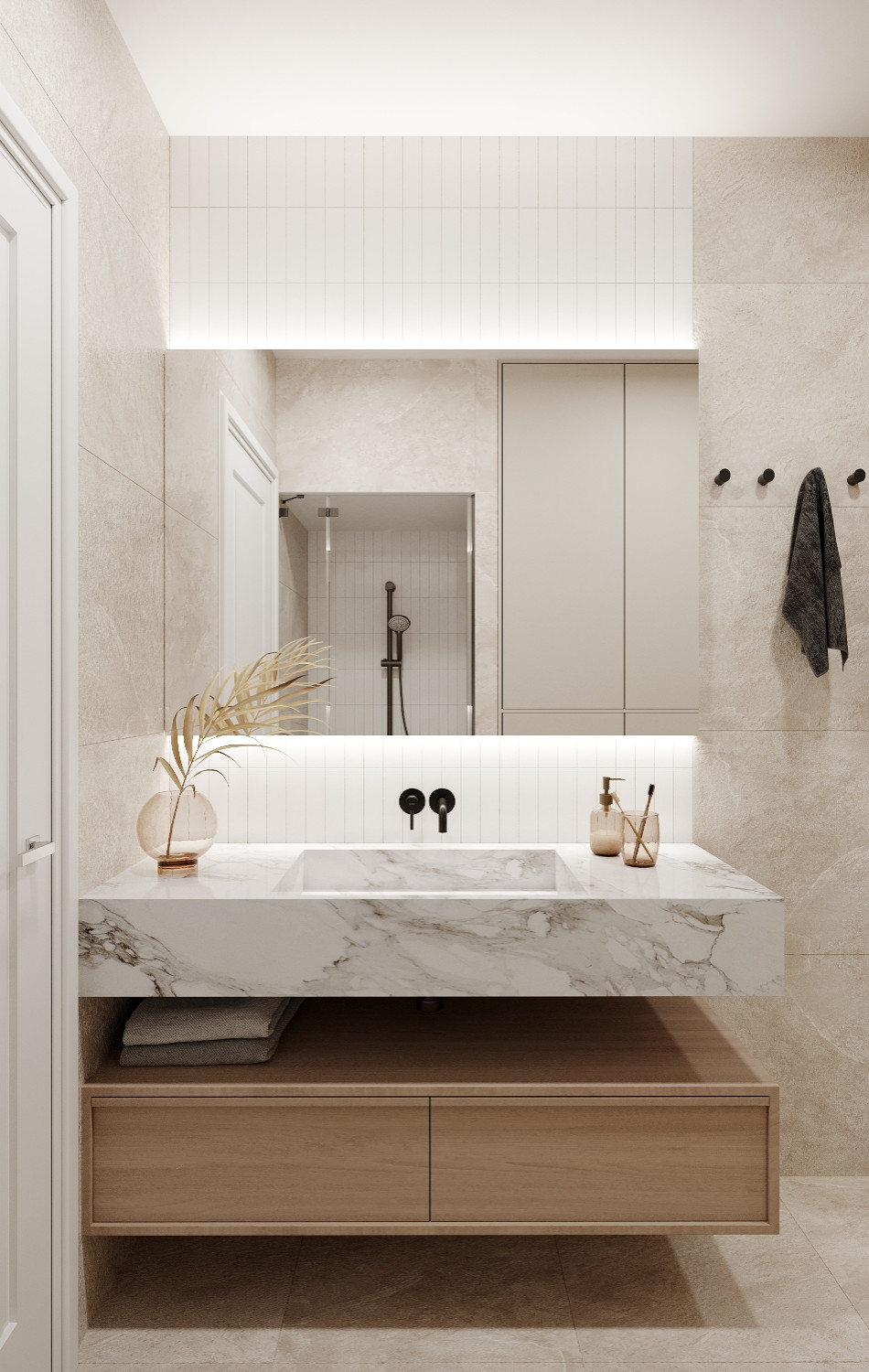 Современный таунхаус в теплой бежевой гамме