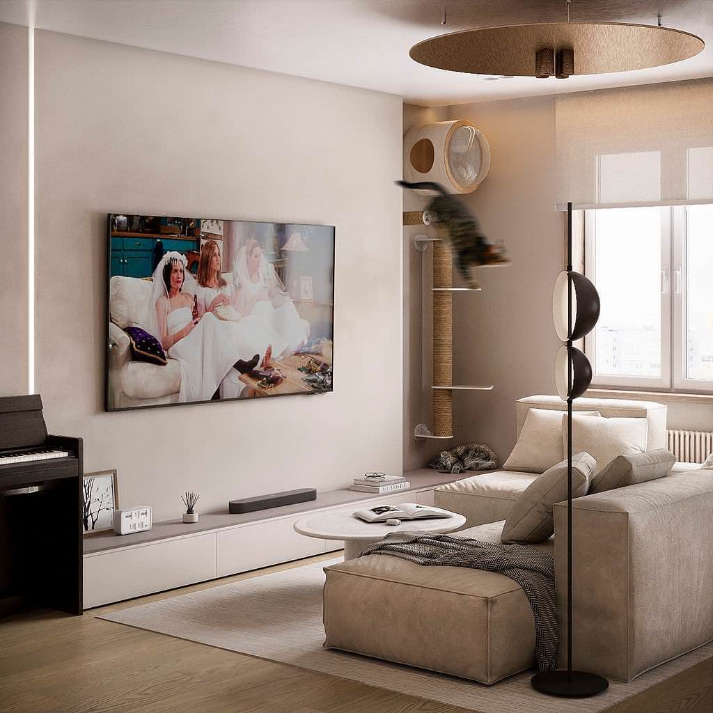 Минималистичная квартира в стиле джапанди, 100 м2