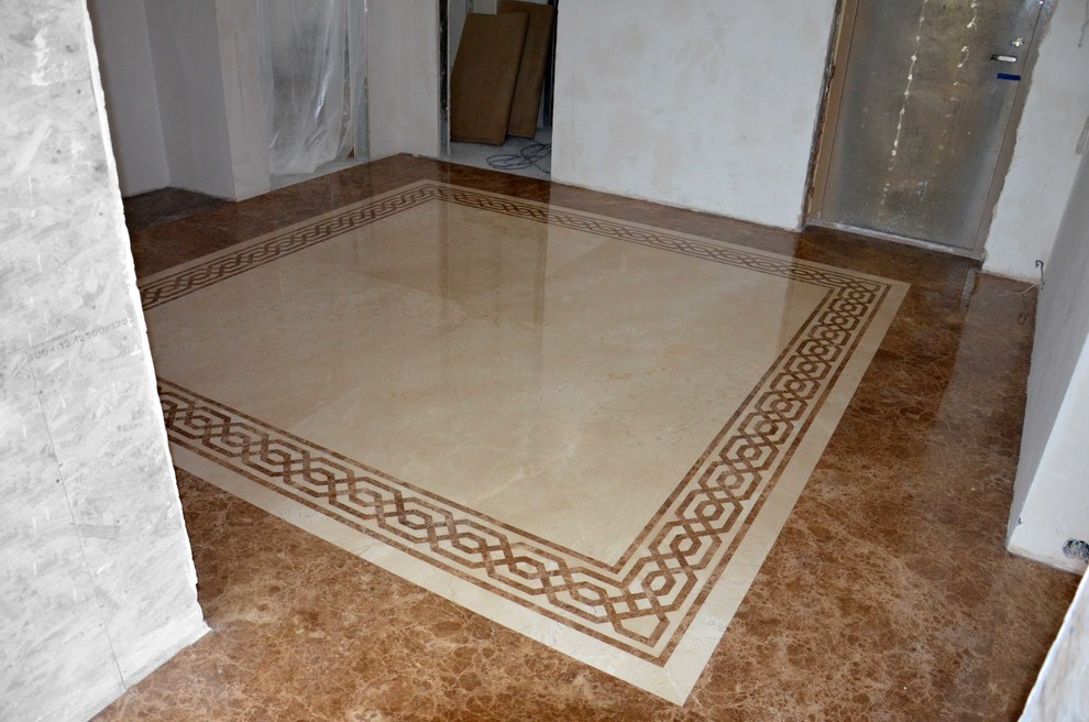 Апартаменты в современном стиле с применением мрамора