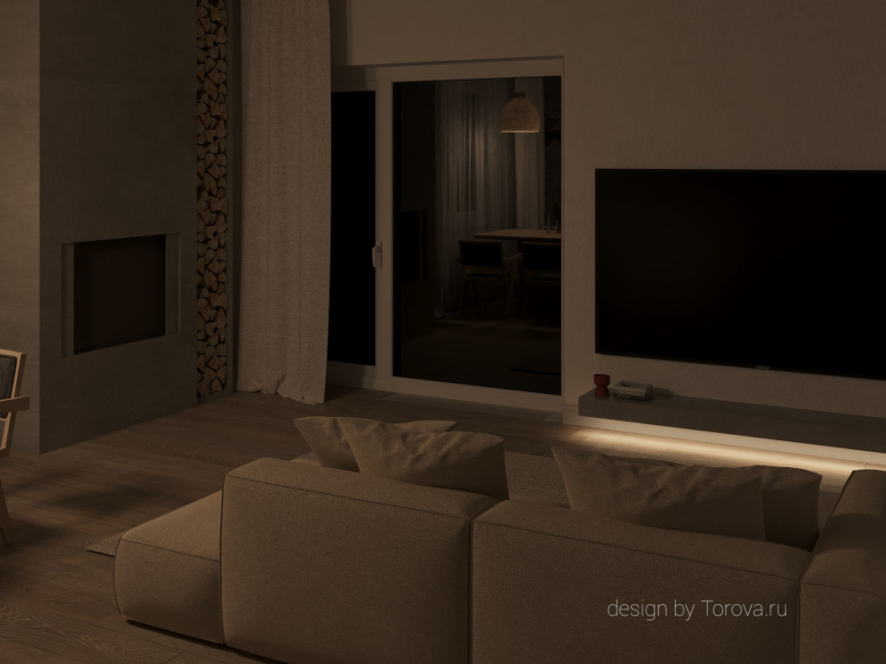 Обложка проекта: Кухня-гостиная в загородном доме