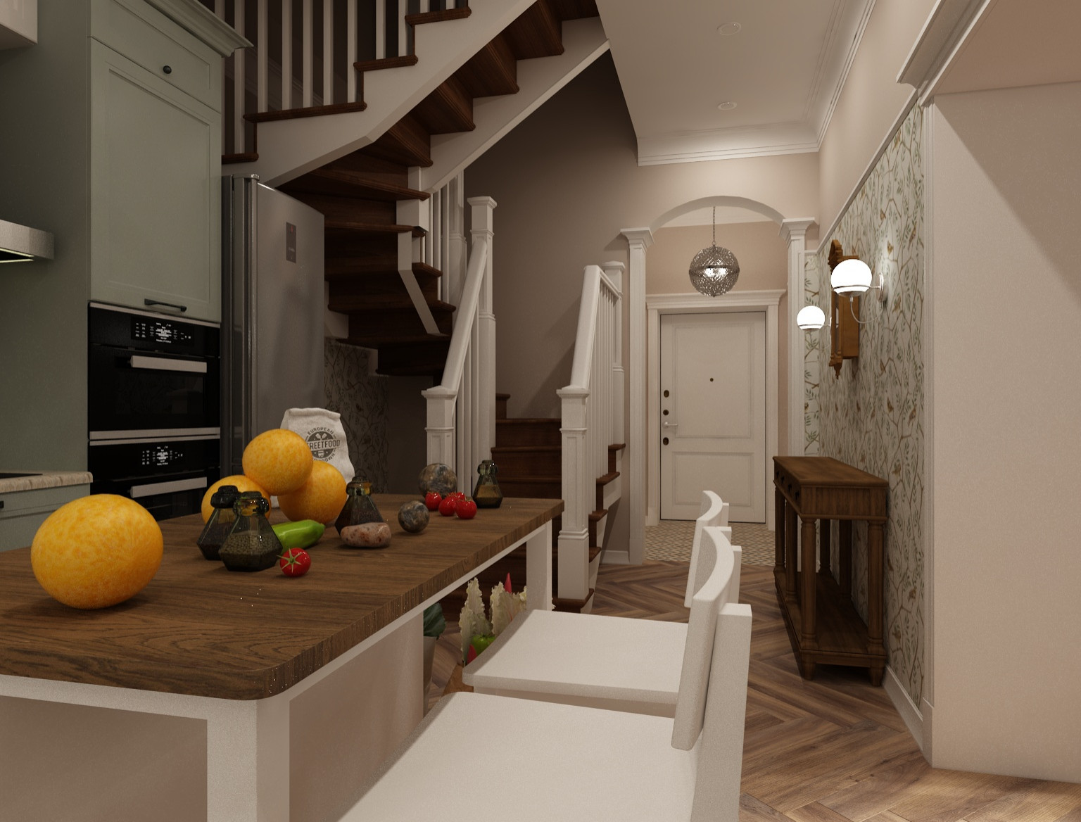 Кухня. Проект таунхауса в Журавлёвых Горах. Кемерово.