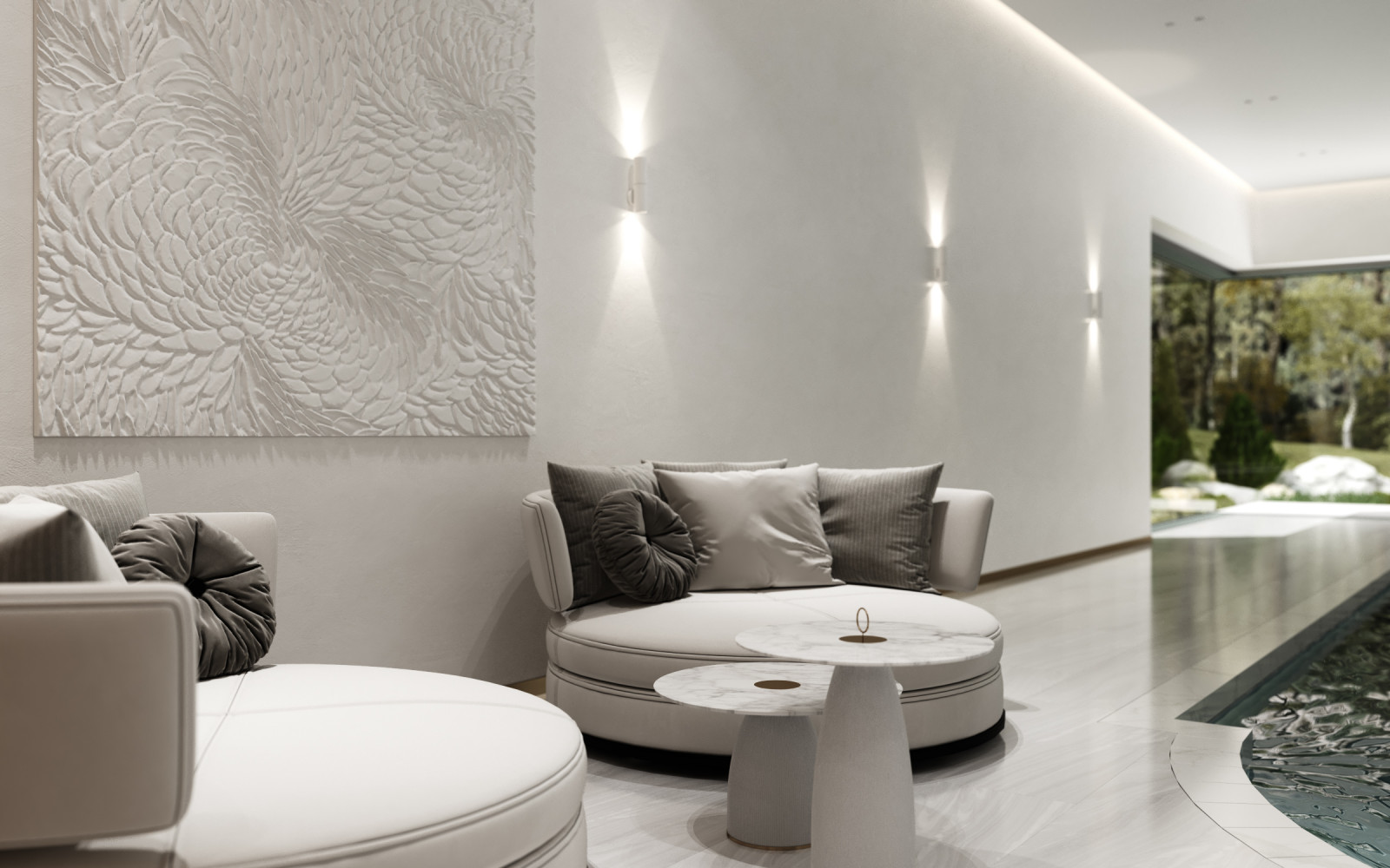 Спа-зона с бассейном в частном доме