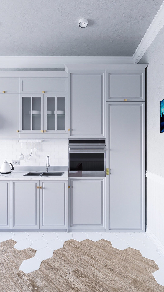 Дизайн интерьера и визуализация кухни 17 кв.м