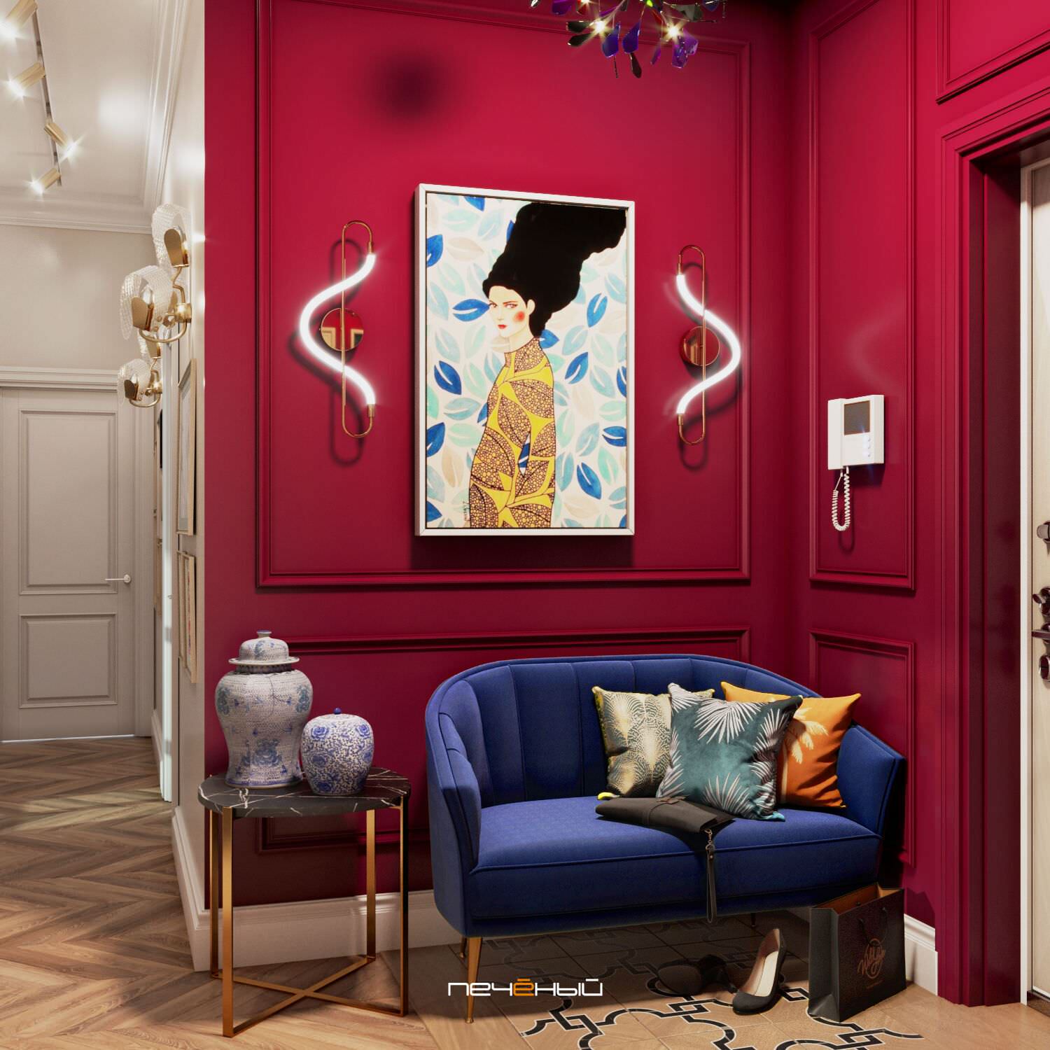 2024 Дизайн 2-х комн. квартиры в стиле фьюжн, 69 м2, ЖК RiverSky