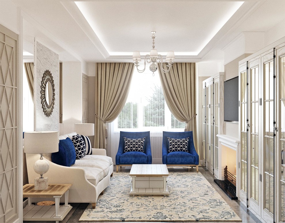 Обложка проекта: Неоклассический интерьер трехкомнатной квартиры для ЖК Покровский