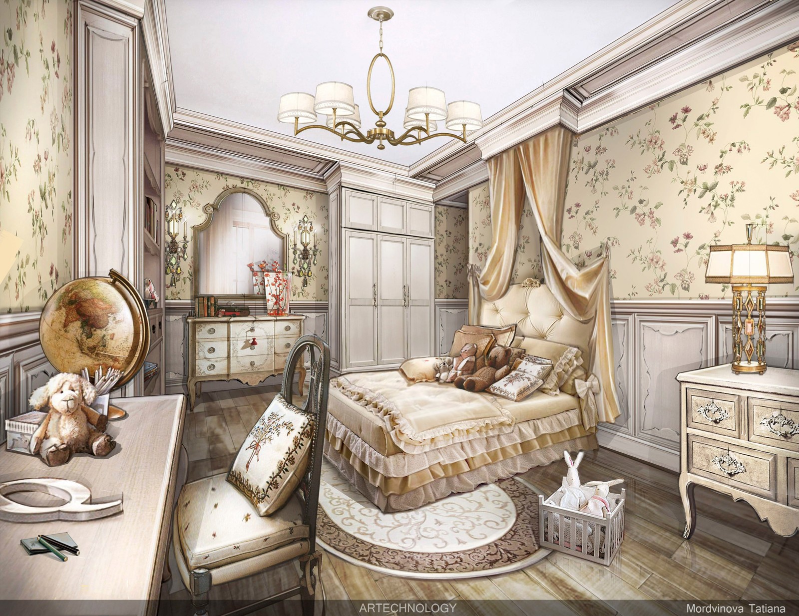 Обложка проекта: 2D Визуализация Детской спальни (архитектурная мастерская Artechnology)