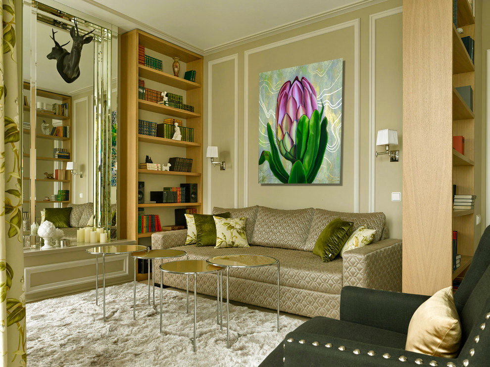 Обложка проекта: Картина в смешанной технике "Королевская протея"