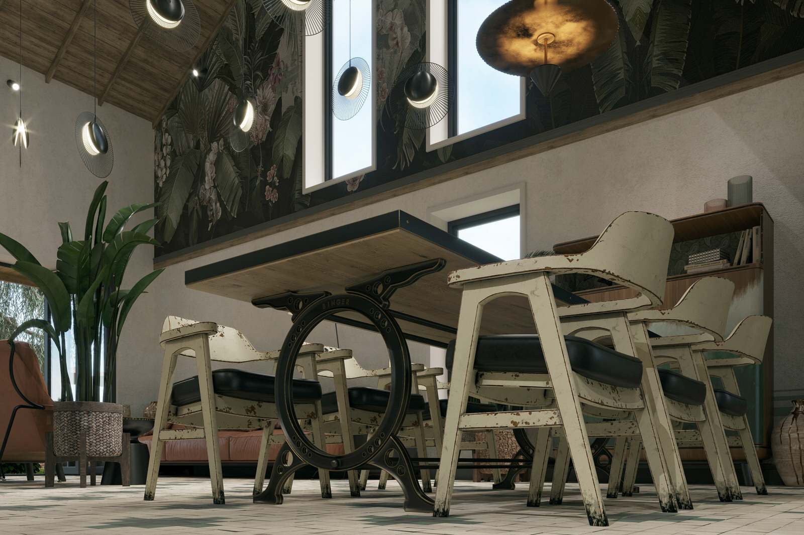 Загородный дом в Царевщине, интерьер в стиле лофт