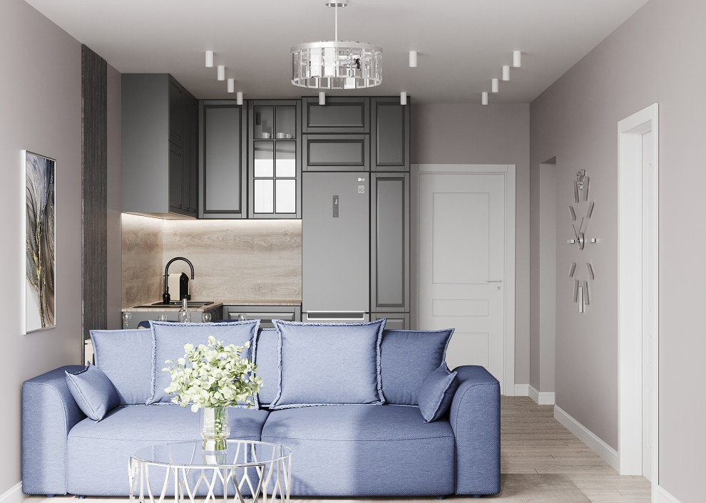 Обложка проекта: Кухня-гостиная в современном стиле 23 м2