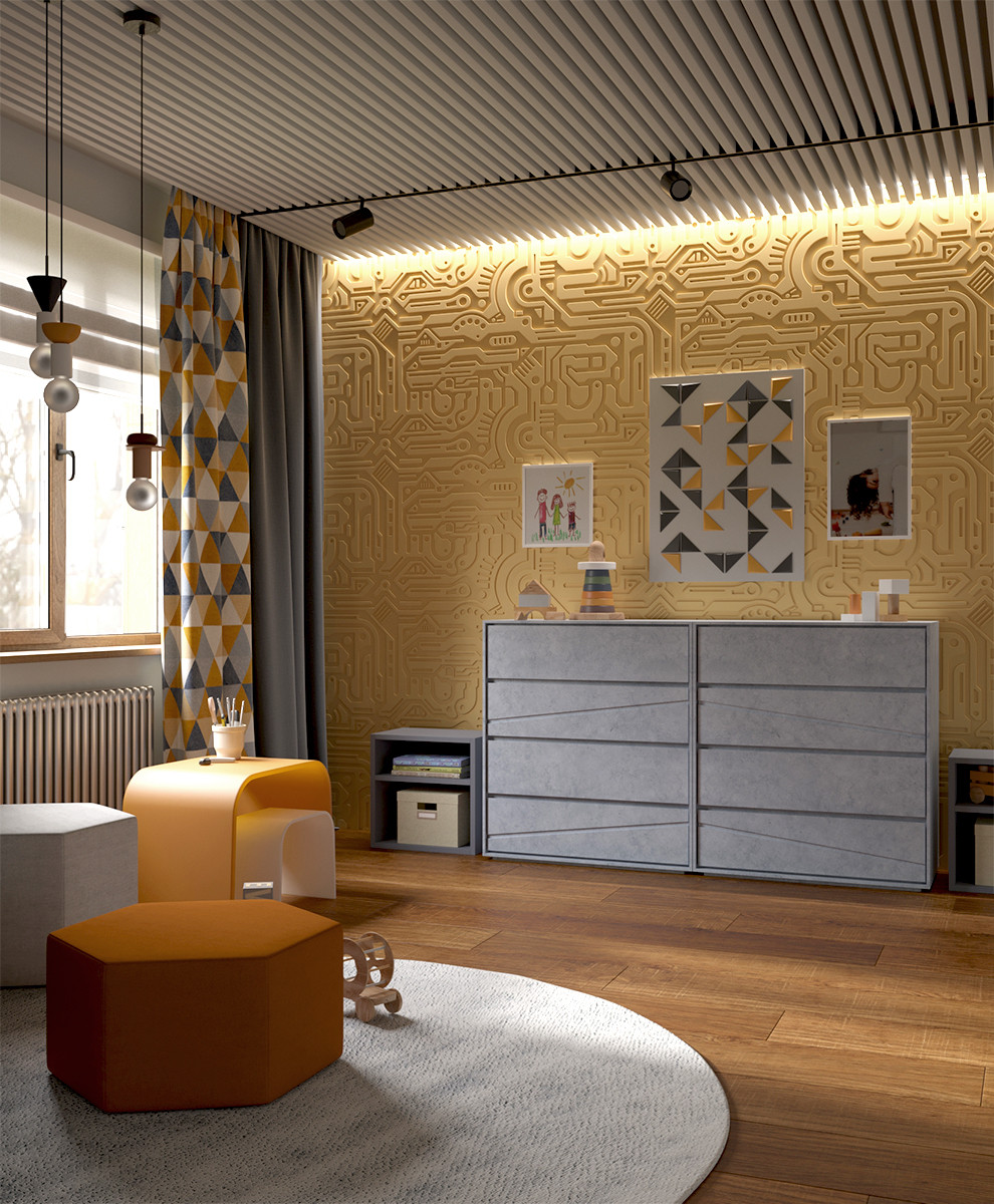 Квартира в темных оттенках, 90 м2