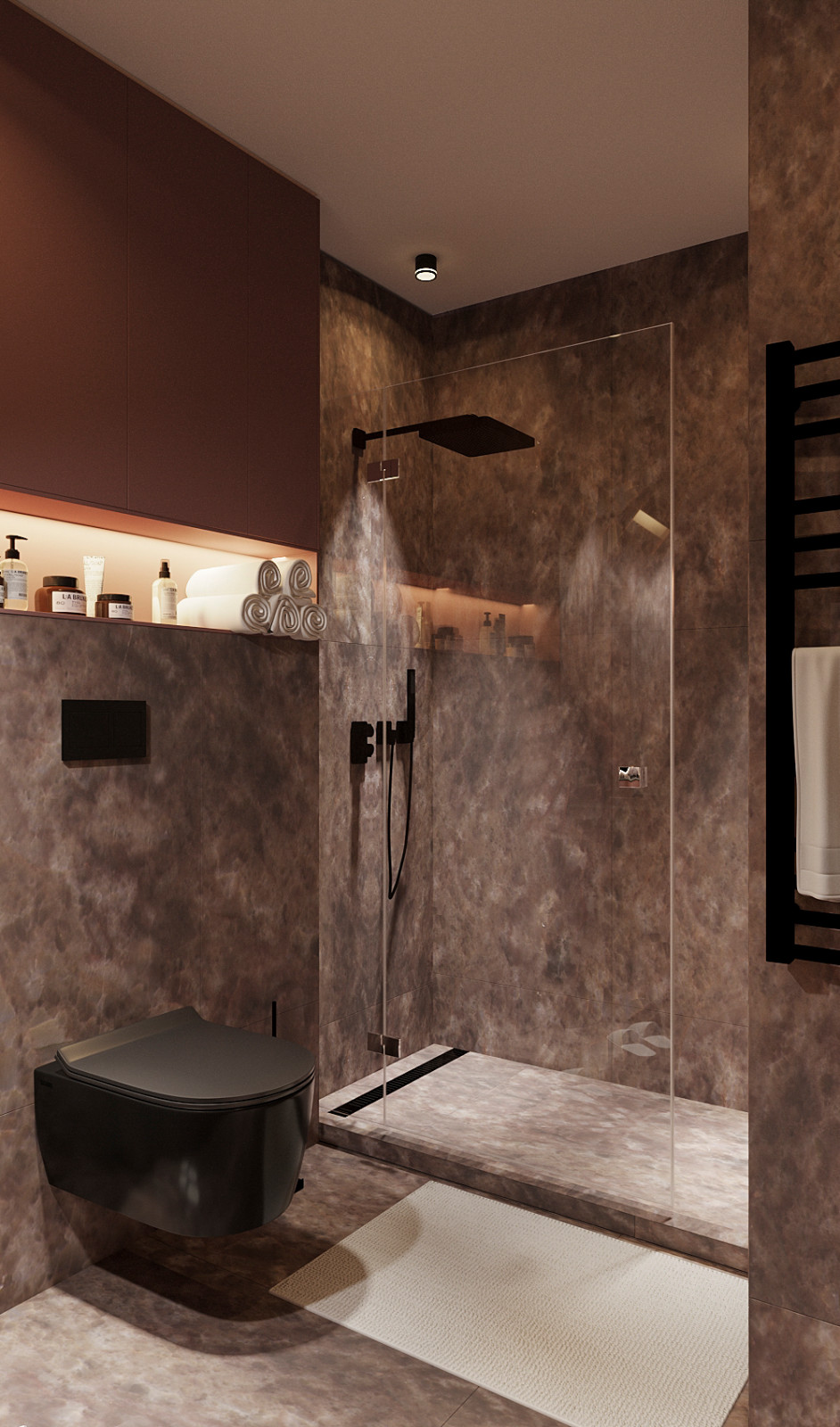 Санузел в темных тонах