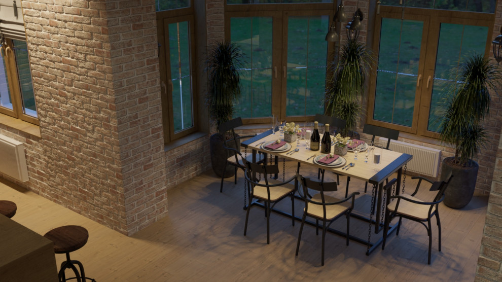 Проект пристройки кухни-гостиной к дому (визуализация и реализация)