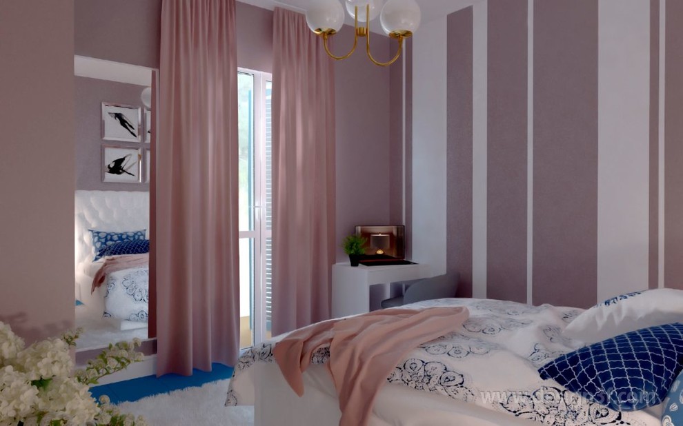 Спальня цвета пепельной розы