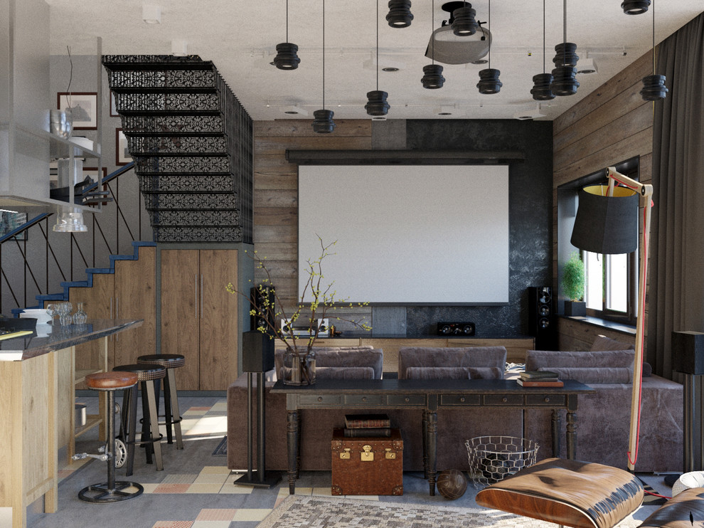 Брутальная двухуровневая квартира в Сочи