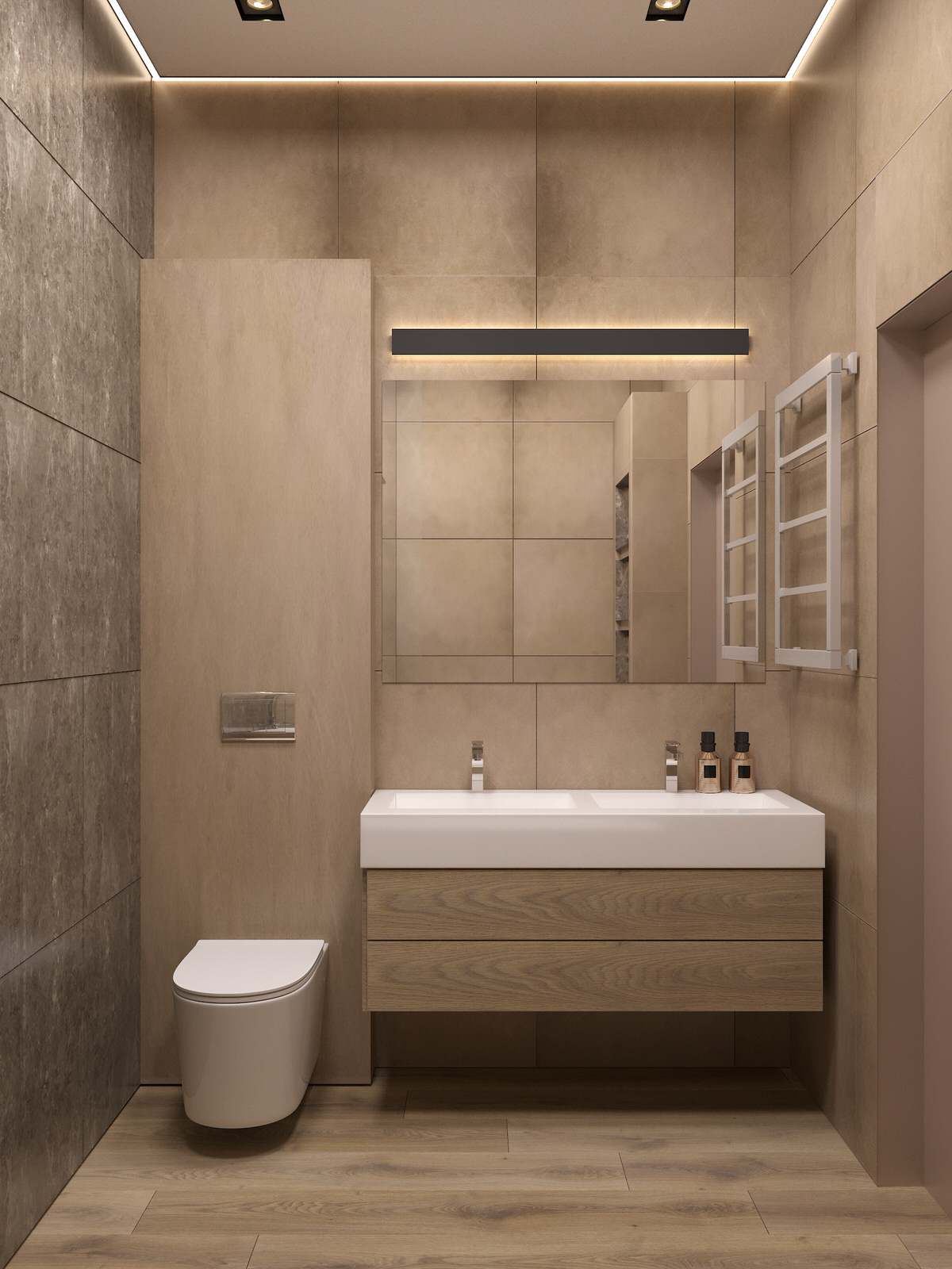 Двухкомнатная квартира в современном стиле с преобладанием древесных акцентов