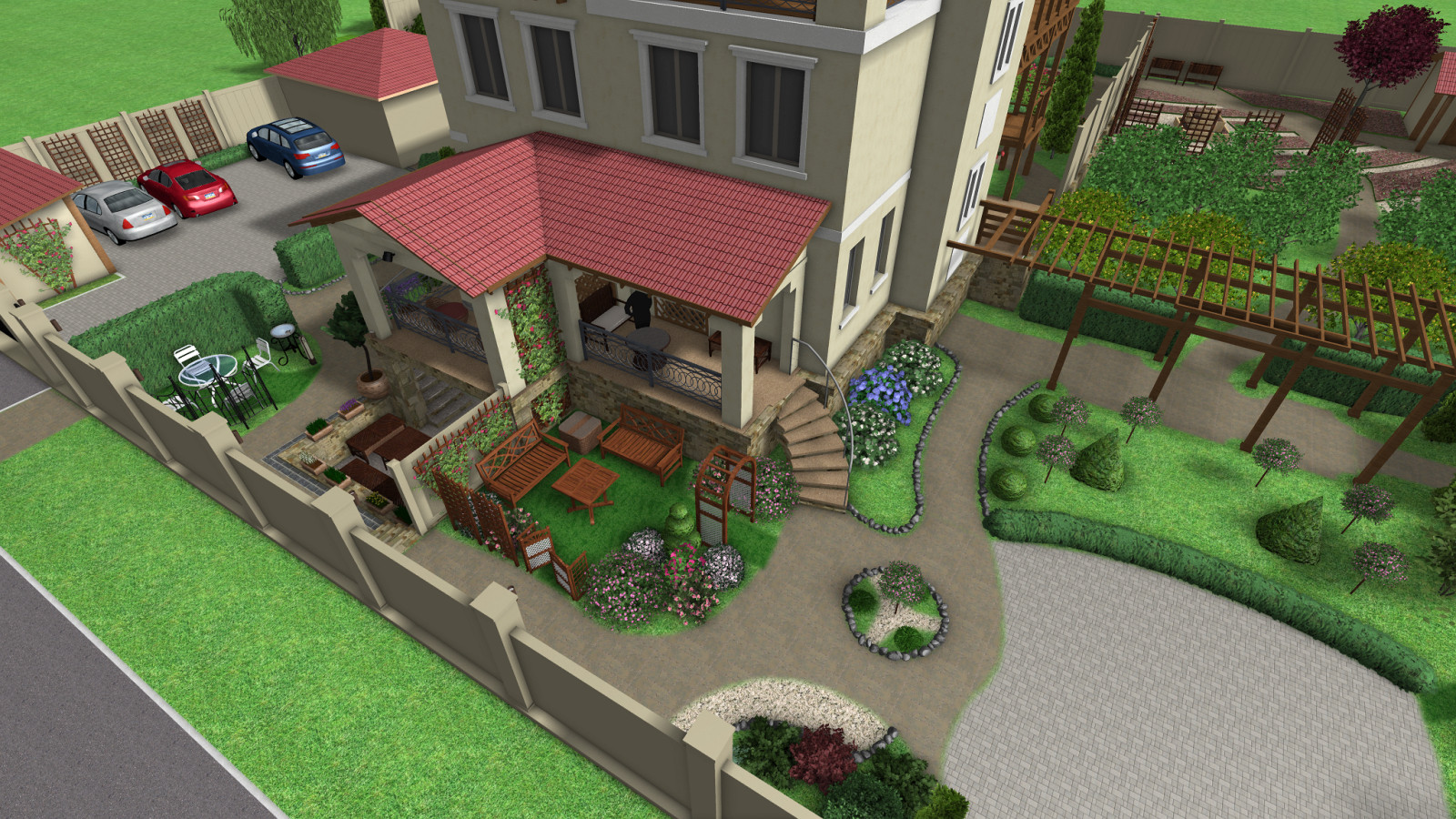 Обложка проекта: Приусадебная территория минигостинницы