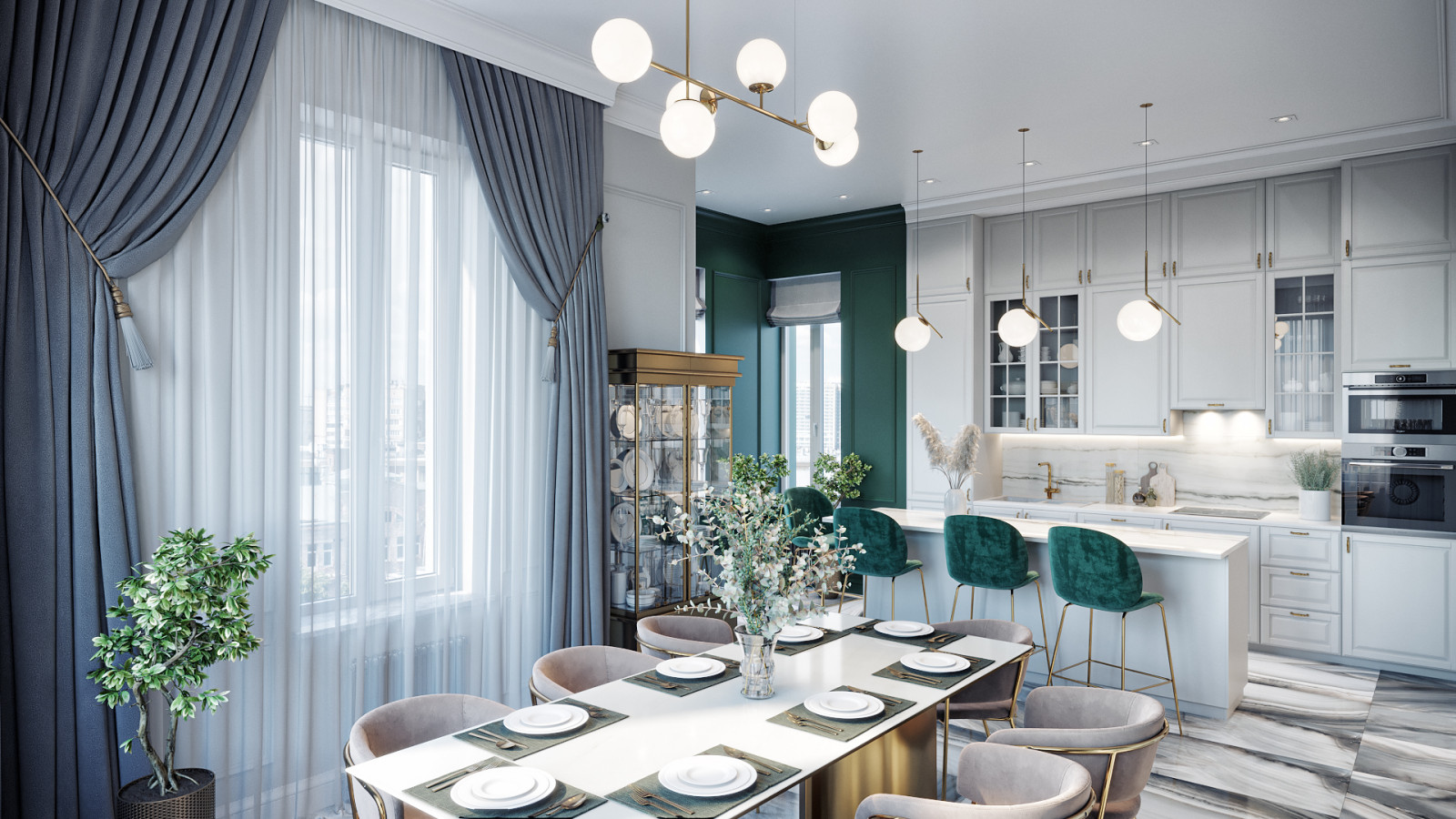 Дом  с яркими акцентами 120м