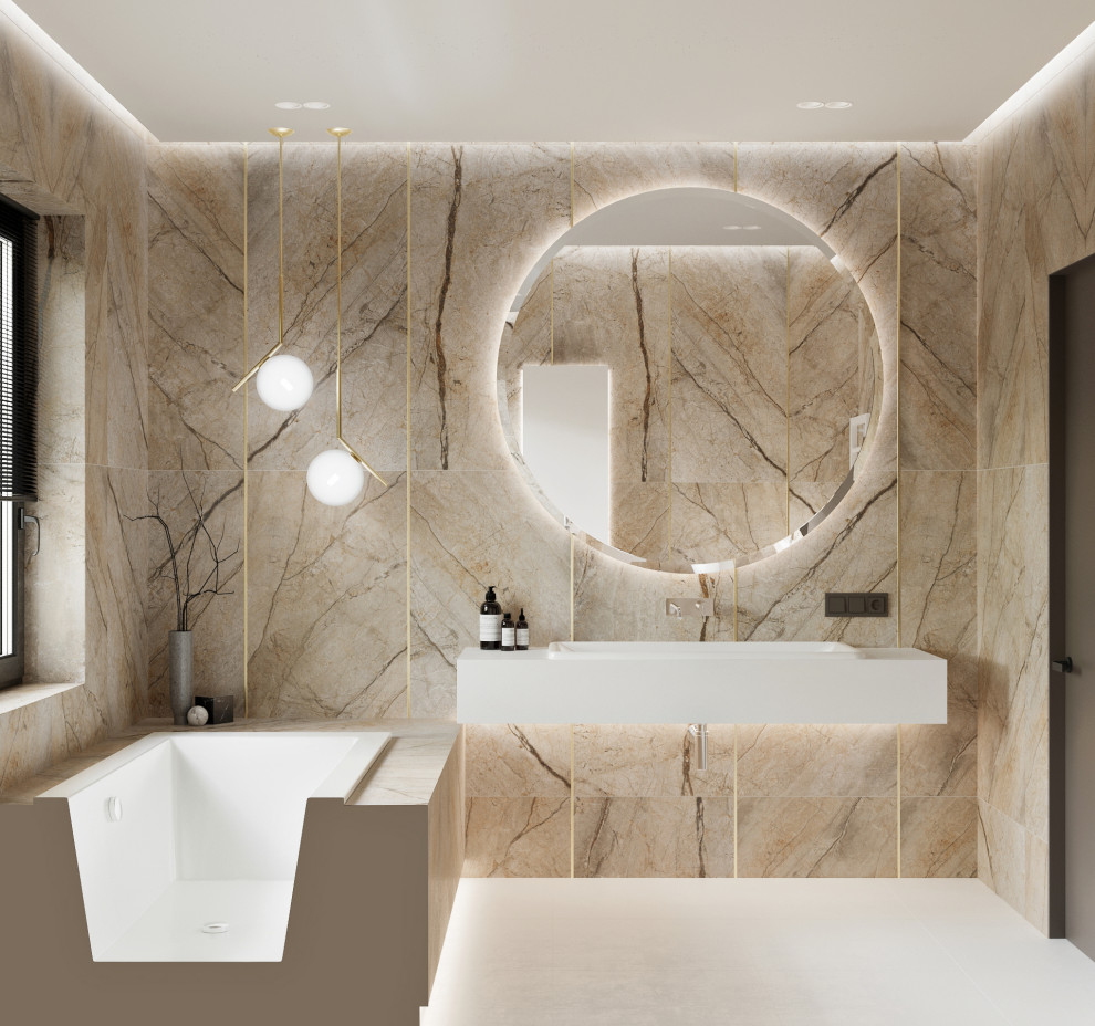 Дом в бежевых тонах