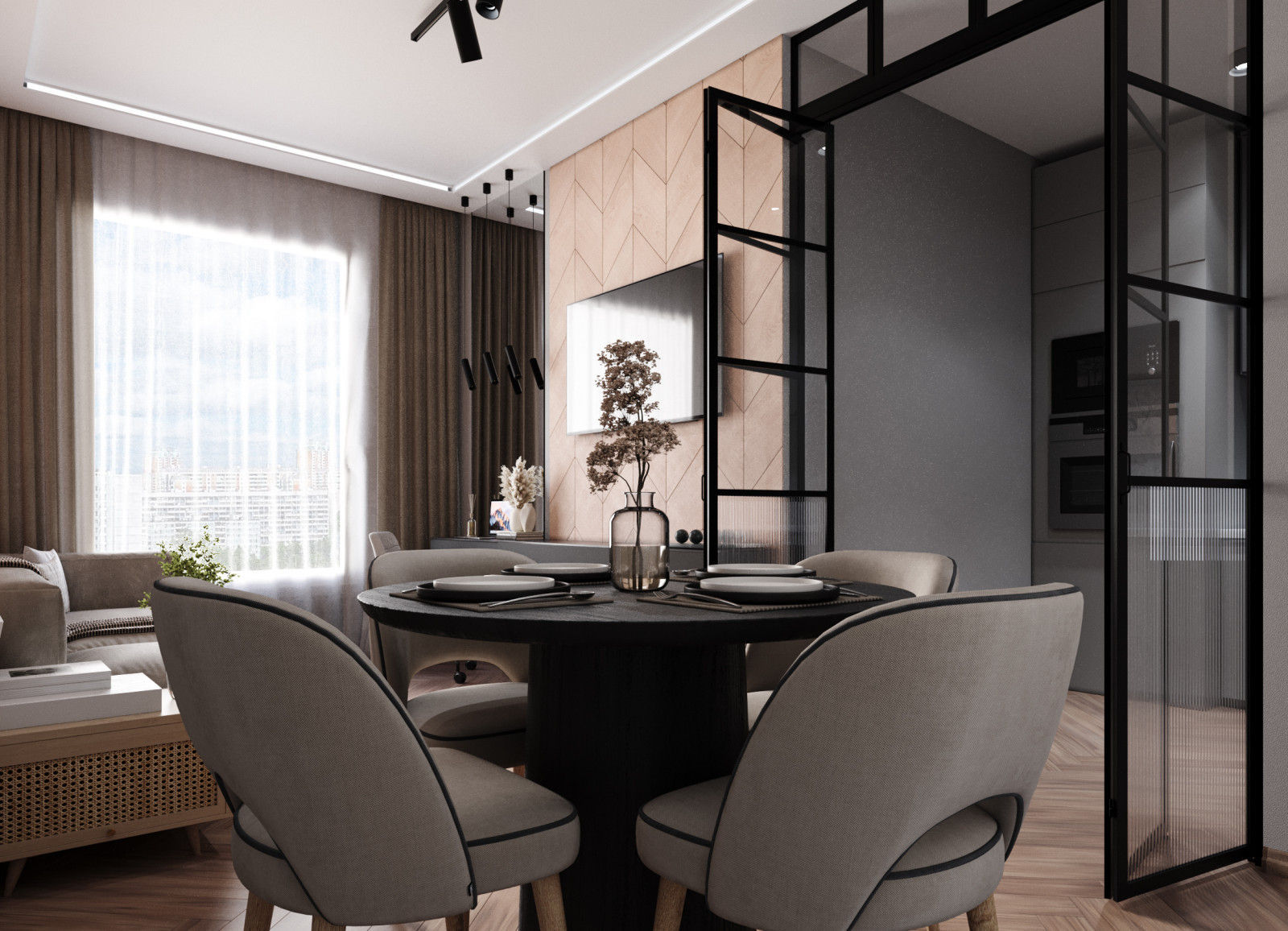 Kitchen-living room design | Дизайн кухни-гостиной